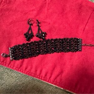 White House Black Market -Black Earrings and Bracelet